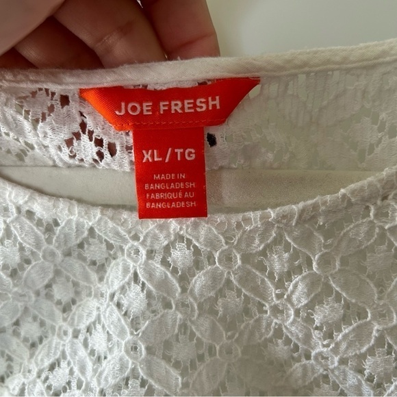 [XL] Joe Fresh White Boho Flowy Sleeveless Tank Crochet Detail - Picture 6 of 7